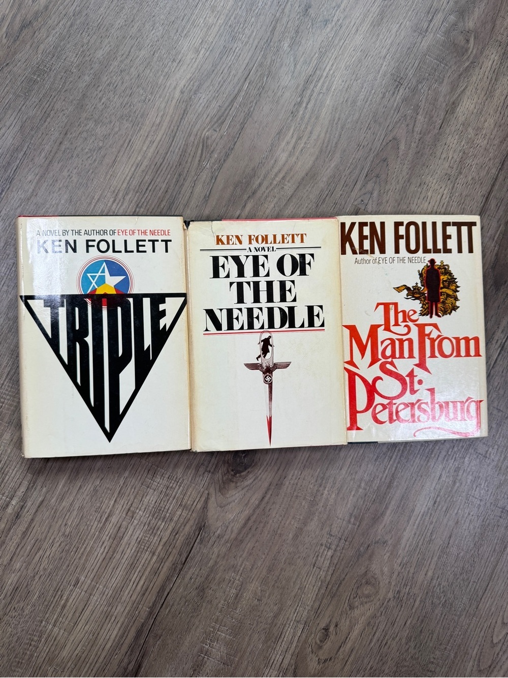 Ken Follett Book Club Edition Lot: Eye of the Needle, Triple, The Man from St. P